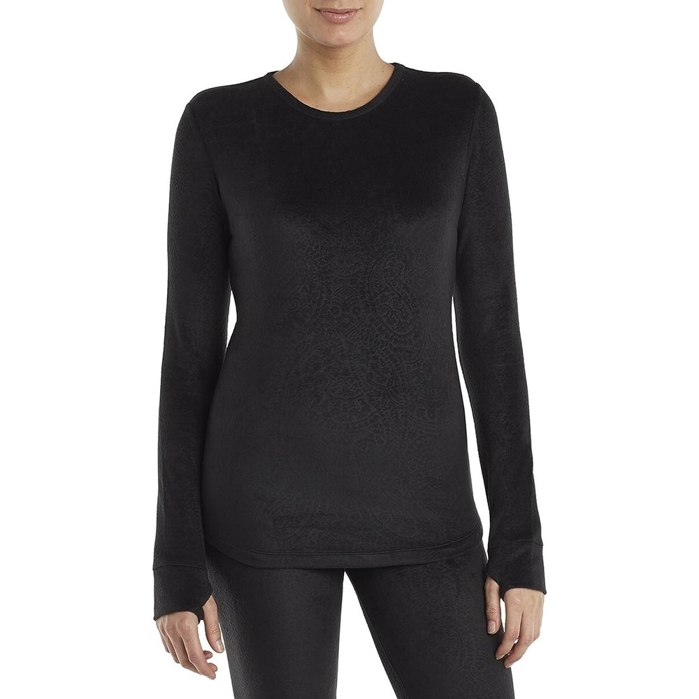 ClimateRight by Cuddle Duds Womens Thermal Plush Warmth BASE LAYER Top - SIZE S